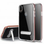 Wholesale iPhone Xr 6.1in Clear Armor Bumper Kickstand Case (Rose Gold)